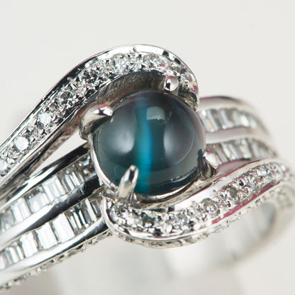 1.61ct アレキサンドライトキャッツアイｘダイヤモンドリング Al 1.61ct D1.19ct Pt900 プラチナ製