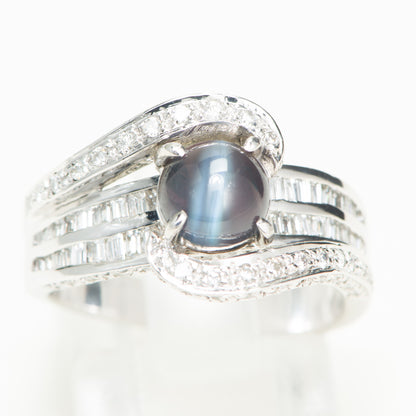 1.61ct アレキサンドライトキャッツアイｘダイヤモンドリング Al 1.61ct D1.19ct Pt900 プラチナ製
