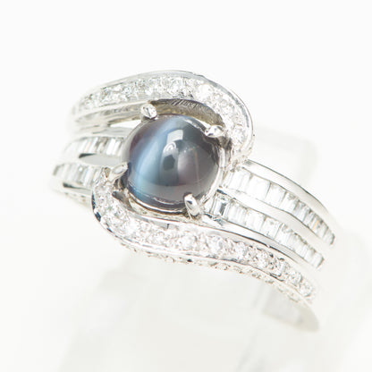 1.61ct アレキサンドライトキャッツアイｘダイヤモンドリング Al 1.61ct D1.19ct Pt900 プラチナ製