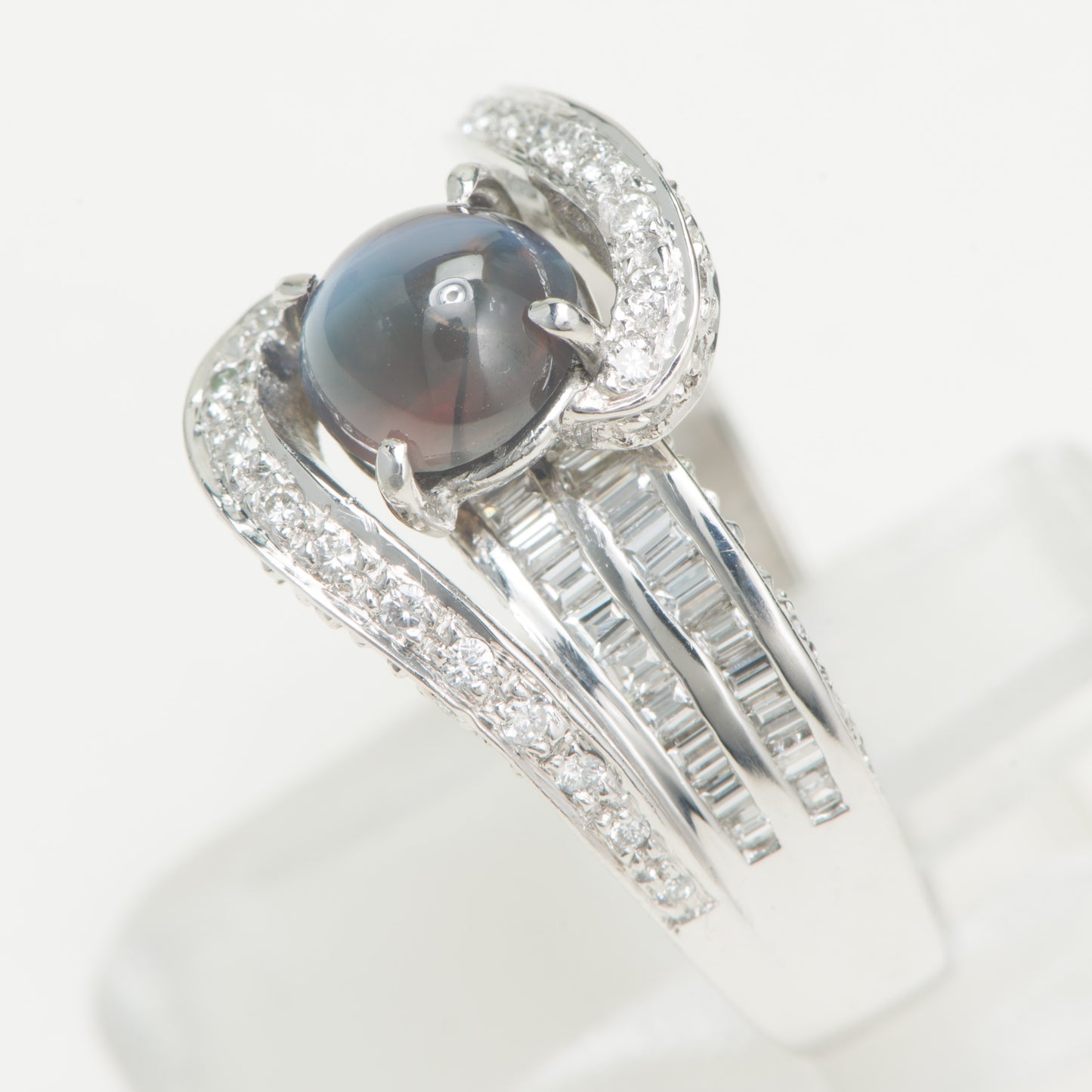 1.61ct アレキサンドライトキャッツアイｘダイヤモンドリング Al 1.61ct D1.19ct Pt900 プラチナ製