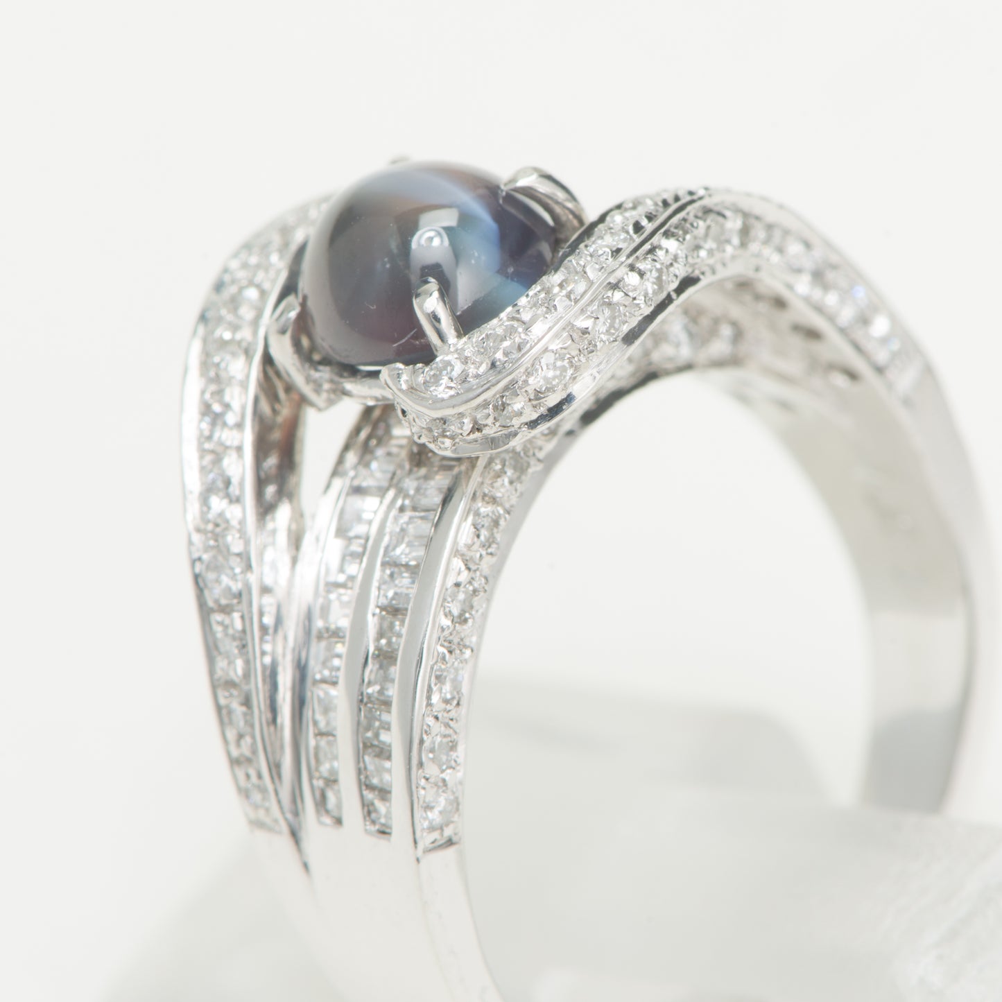 1.61ct アレキサンドライトキャッツアイｘダイヤモンドリング Al 1.61ct D1.19ct Pt900 プラチナ製