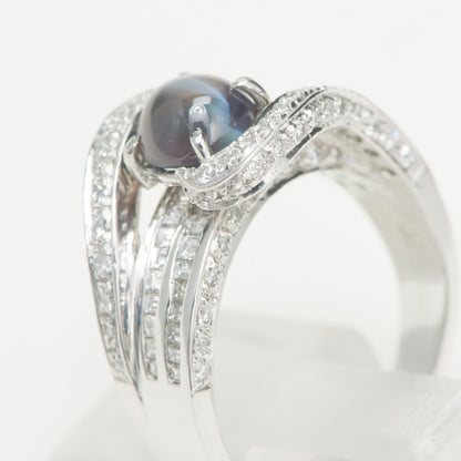 1.61ct アレキサンドライトキャッツアイｘダイヤモンドリング Al 1.61ct D1.19ct Pt900 プラチナ製