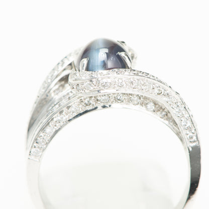 1.61ct アレキサンドライトキャッツアイｘダイヤモンドリング Al 1.61ct D1.19ct Pt900 プラチナ製