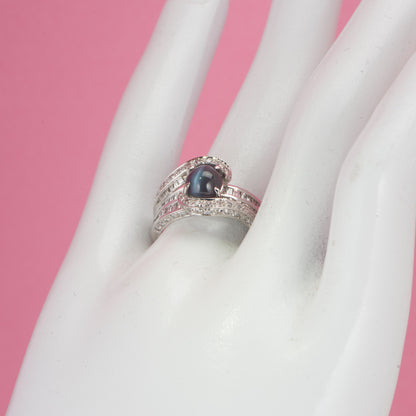 1.61ct アレキサンドライトキャッツアイｘダイヤモンドリング Al 1.61ct D1.19ct Pt900 プラチナ製