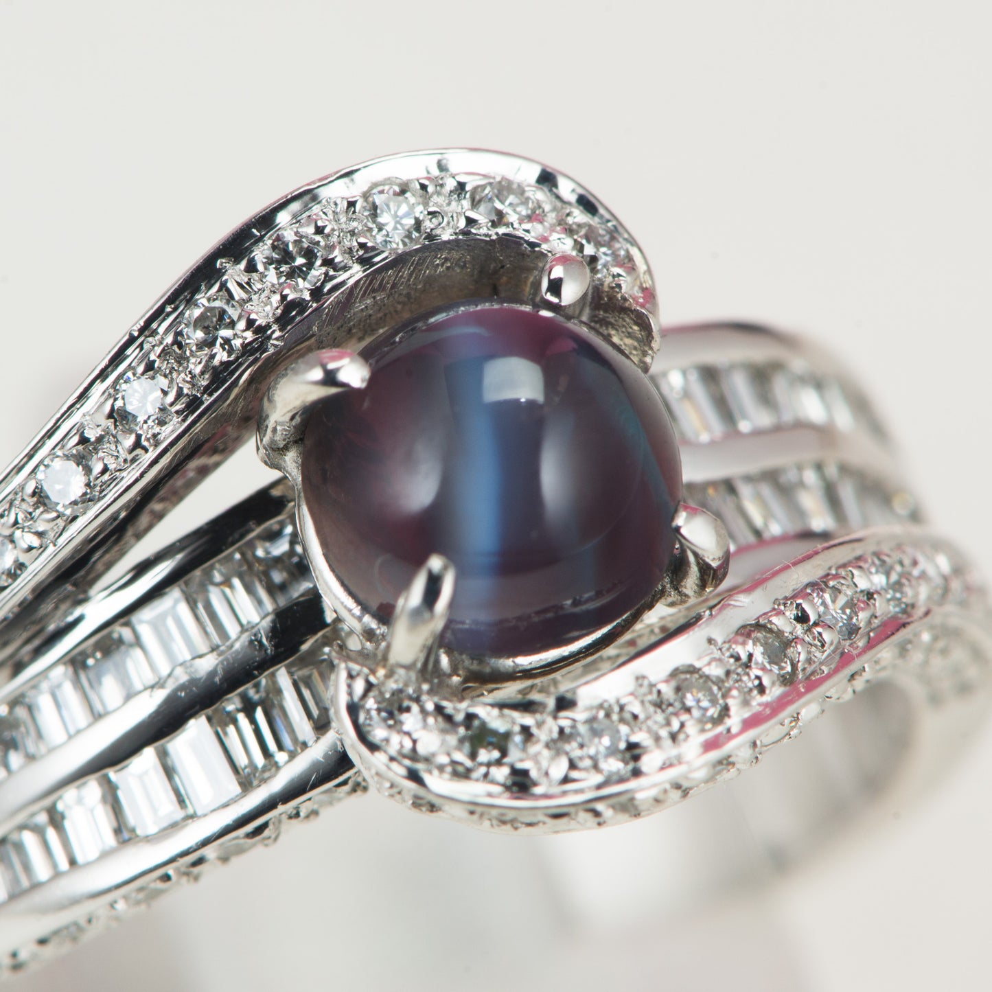 1.61ct アレキサンドライトキャッツアイｘダイヤモンドリング Al 1.61ct D1.19ct Pt900 プラチナ製