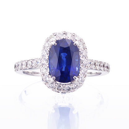 サファイアプラチナ取り巻きリング　