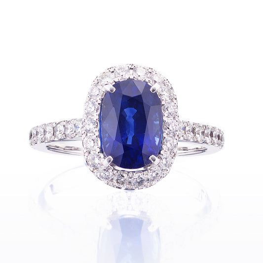 サファイアプラチナ取り巻きリング　