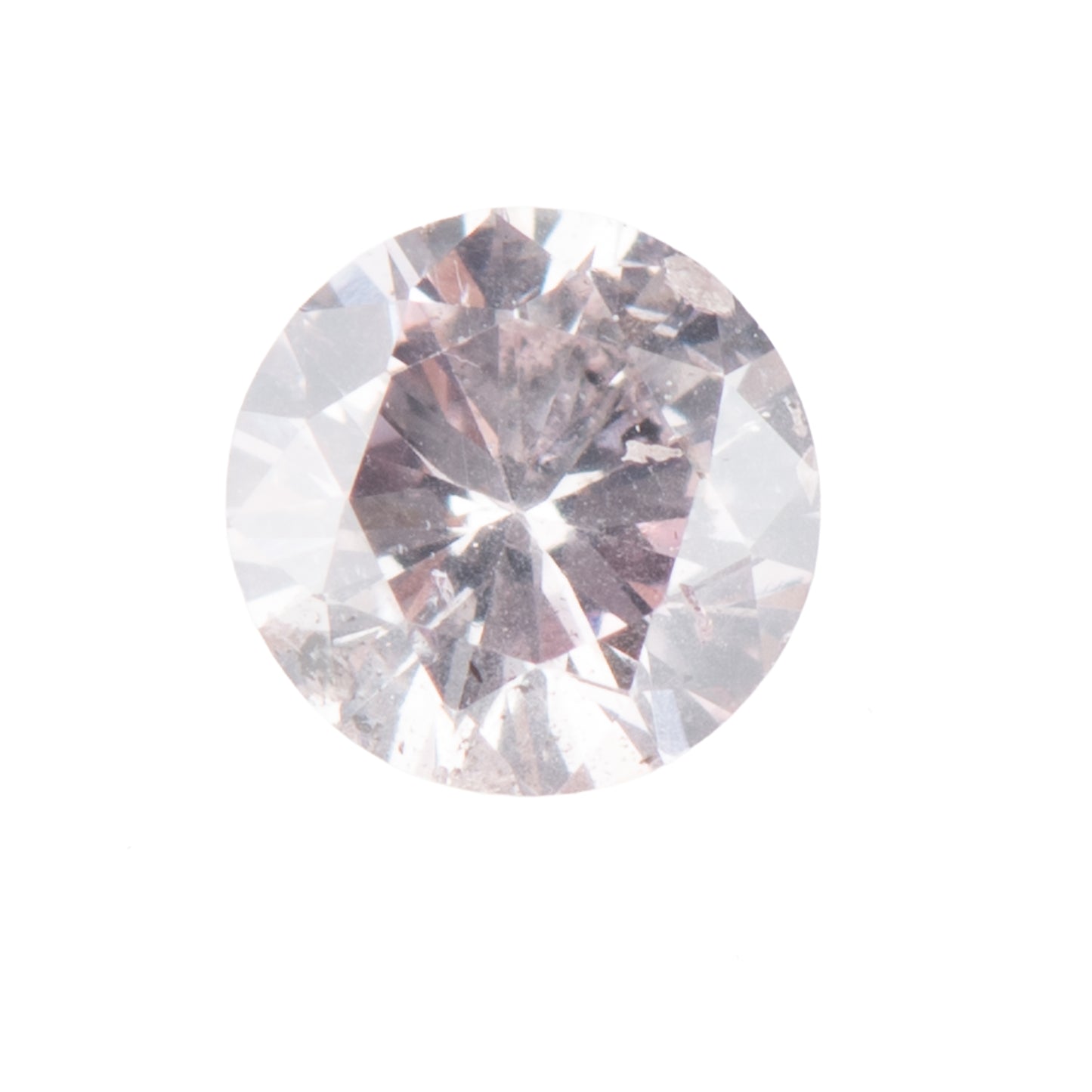 0.123ct, ベリーライトパープリッシュピンクダイヤモンド, I1, ラウンド, CGL, Very light purplish pink diamond
