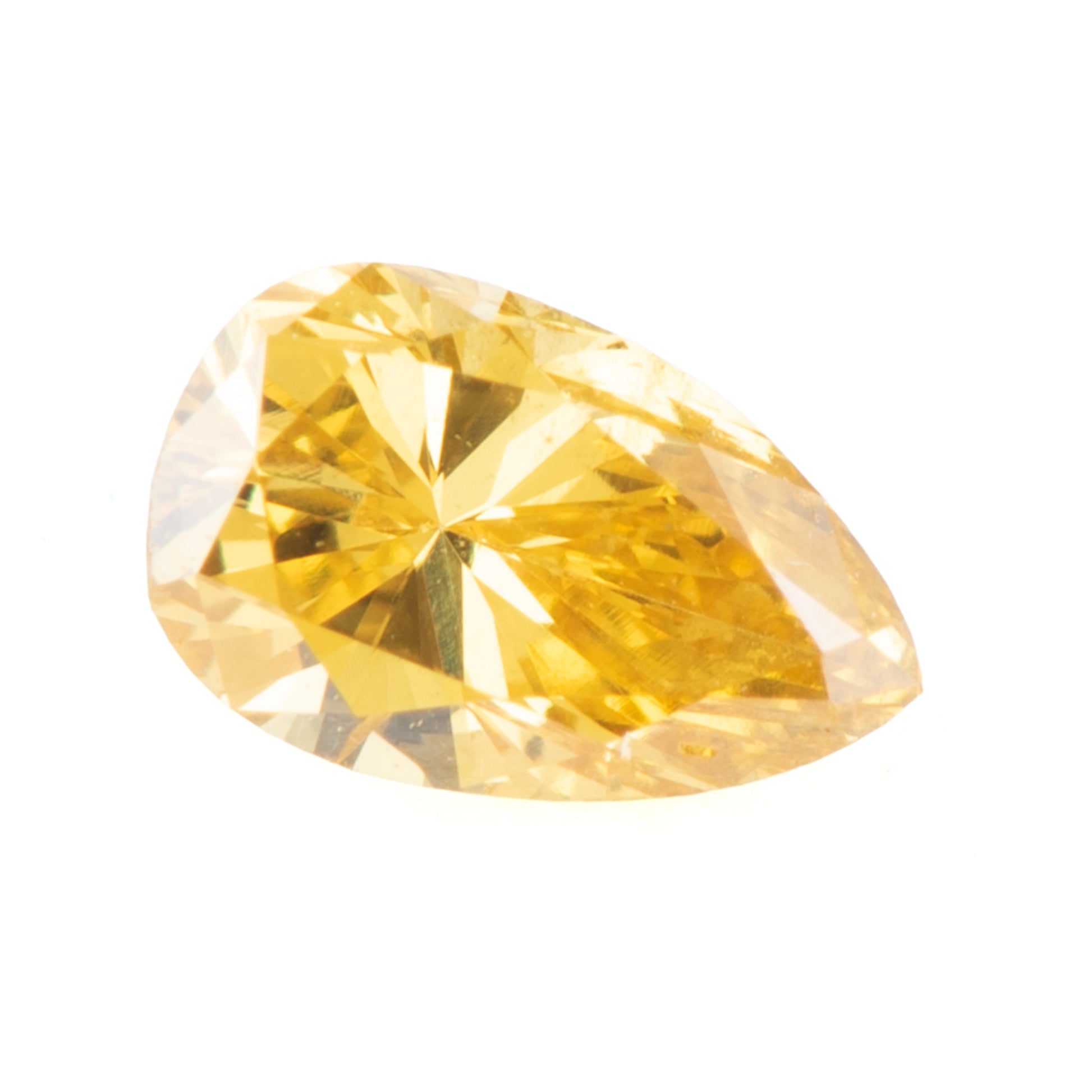 ペアシェイプ 0.163ct Fancy Deep Yellow ファンシーディープイエロー SI1 CGL