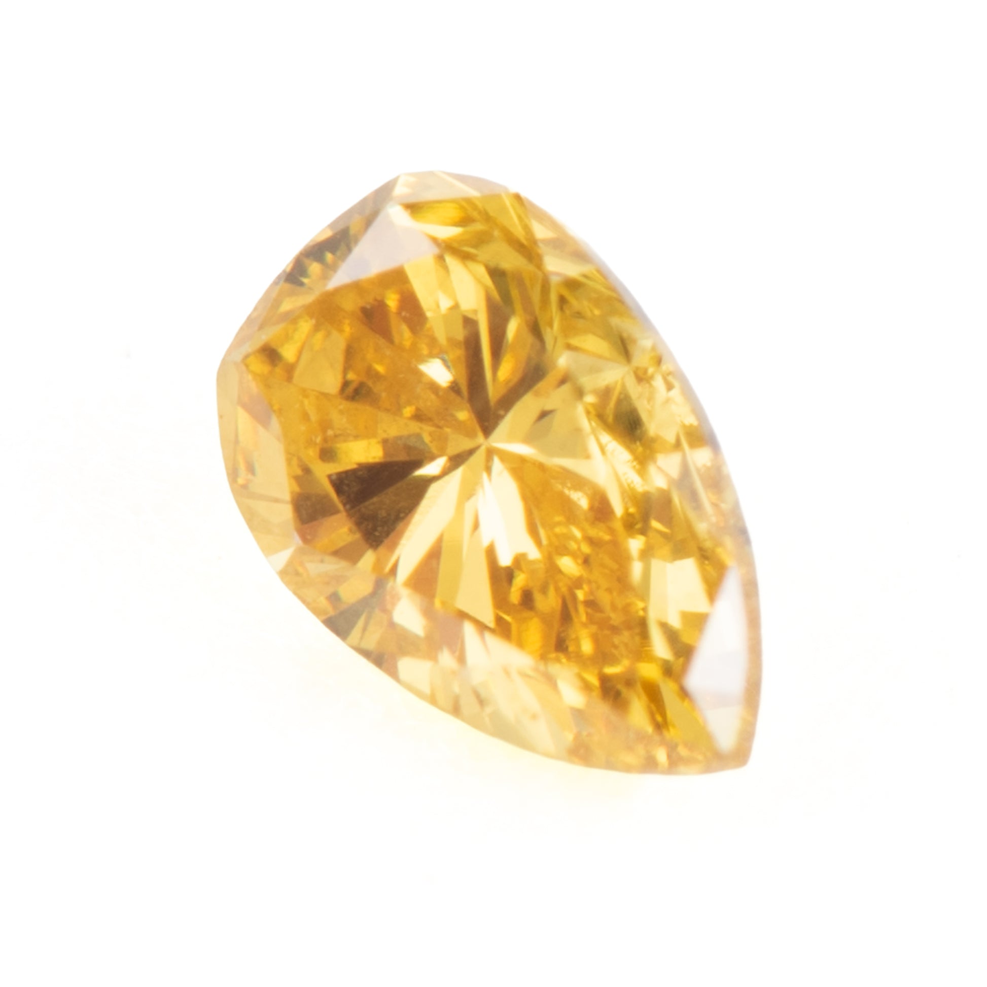 ペアシェイプ 0.163ct Fancy Deep Yellow ファンシーディープイエロー SI1 CGL