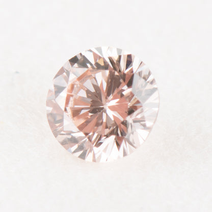 0.119ct, ファンシーライトオレンジ―ピンクダイヤモンド, SI2, ラウンド, CGL