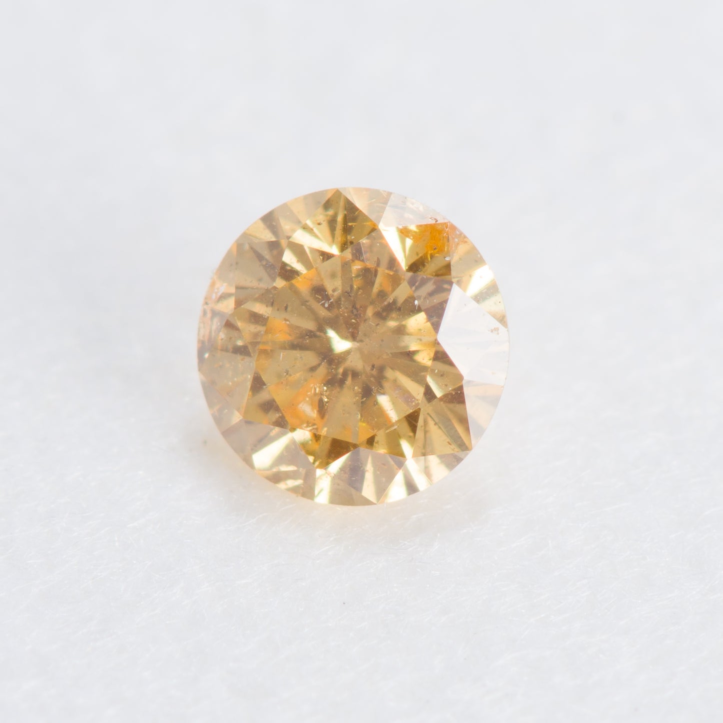 0.106ct, ファンシーインテンスオレンジイエローダイヤモンド, I1, ラウンド, CGL