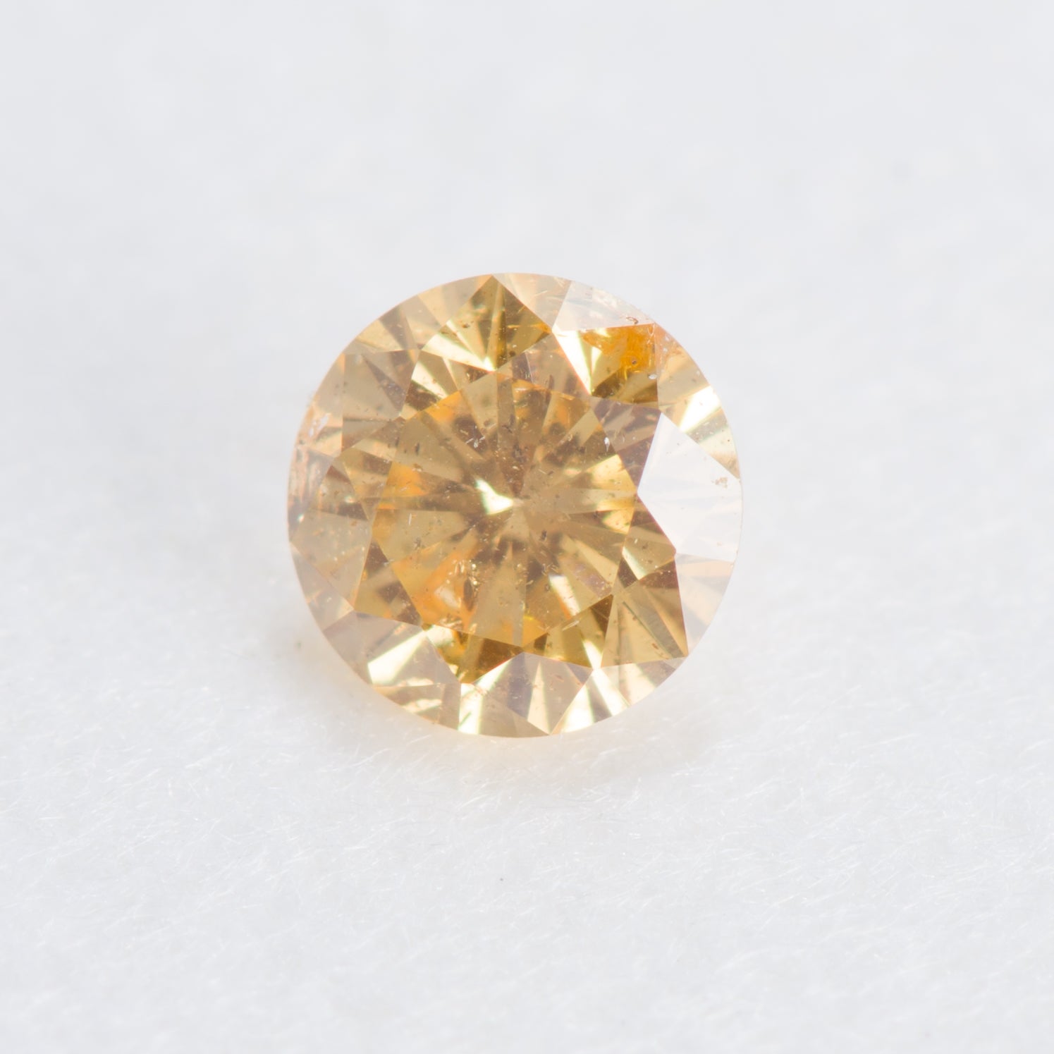 0.106ct, ファンシーインテンスオレンジイエローダイヤモンド, I1, ラウンド, CGL