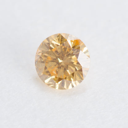 0.106ct, ファンシーインテンスオレンジイエローダイヤモンド, I1, ラウンド, CGL