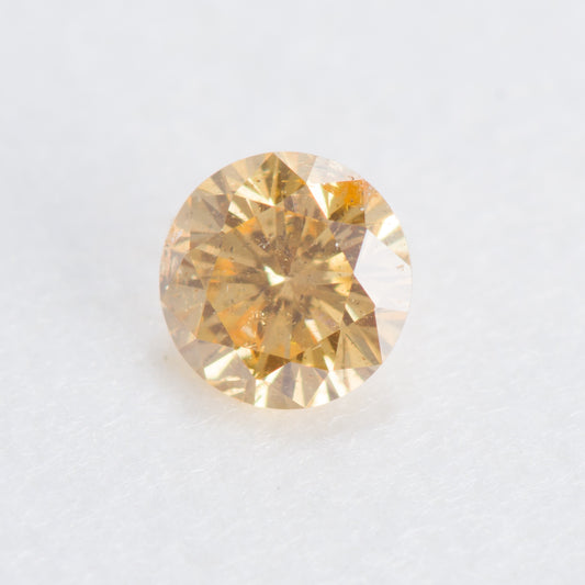 0.106ct, ファンシーインテンスオレンジイエローダイヤモンド, I1, ラウンド, CGL