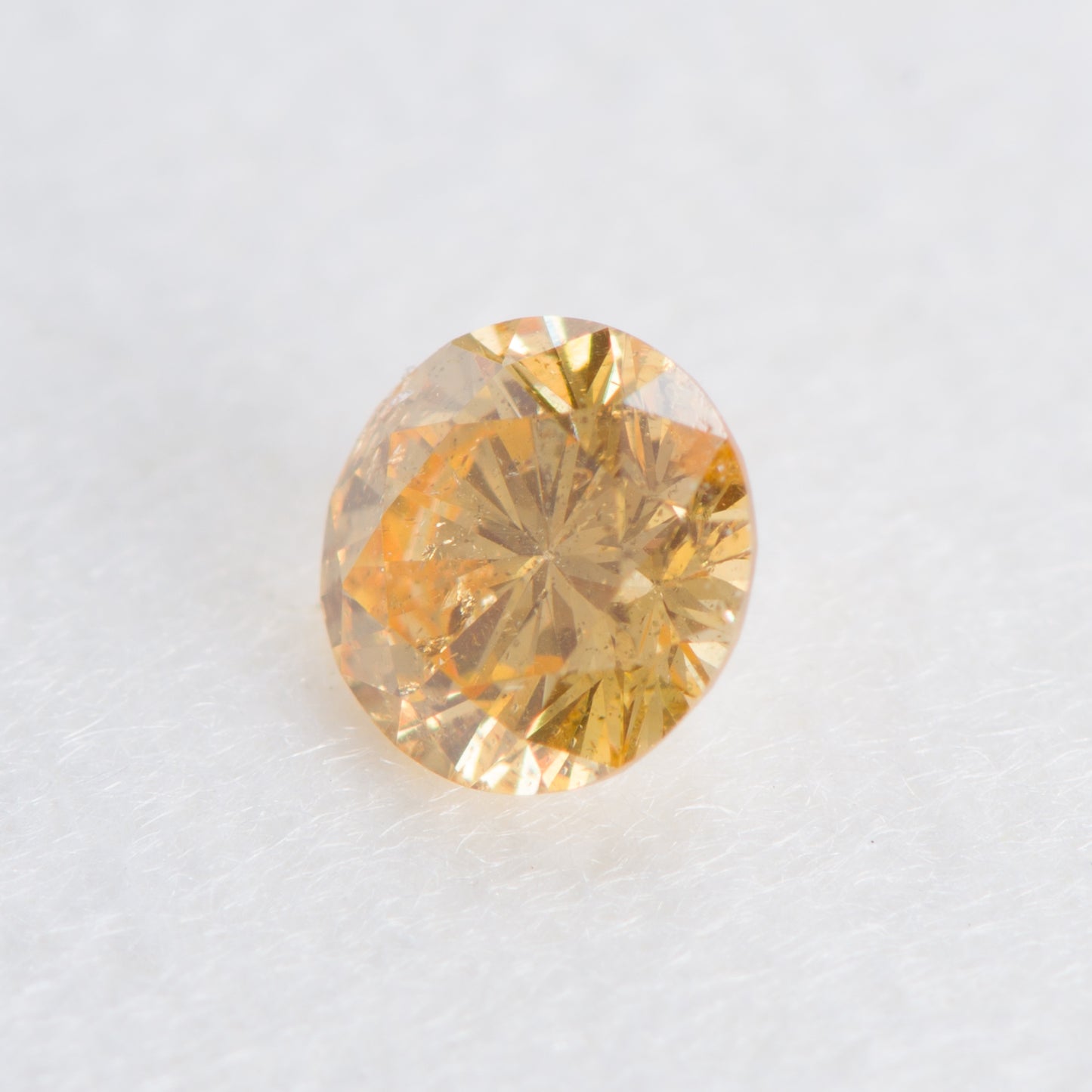 0.106ct, ファンシーインテンスオレンジイエローダイヤモンド, I1, ラウンド, CGL