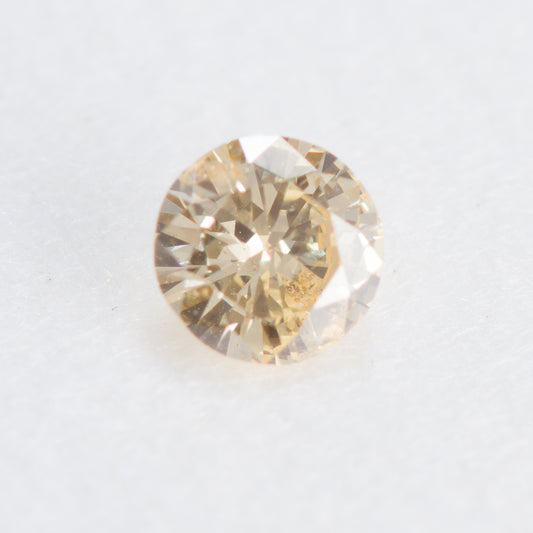 0.100ct, ファンシーライトオレンジイエローダイヤモンド, SI2, ラウンド, CGL