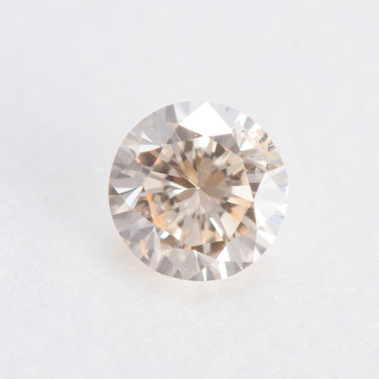 0.146ct, ライトイエロウィッシュオレンジダイヤモンド, SI2, ラウンド, 中央宝石研究所(CGL)