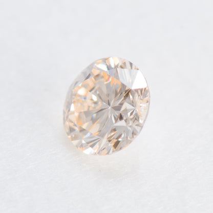 0.146ct, ライトイエロウィッシュオレンジダイヤモンド, SI2, ラウンド, 中央宝石研究所(CGL)