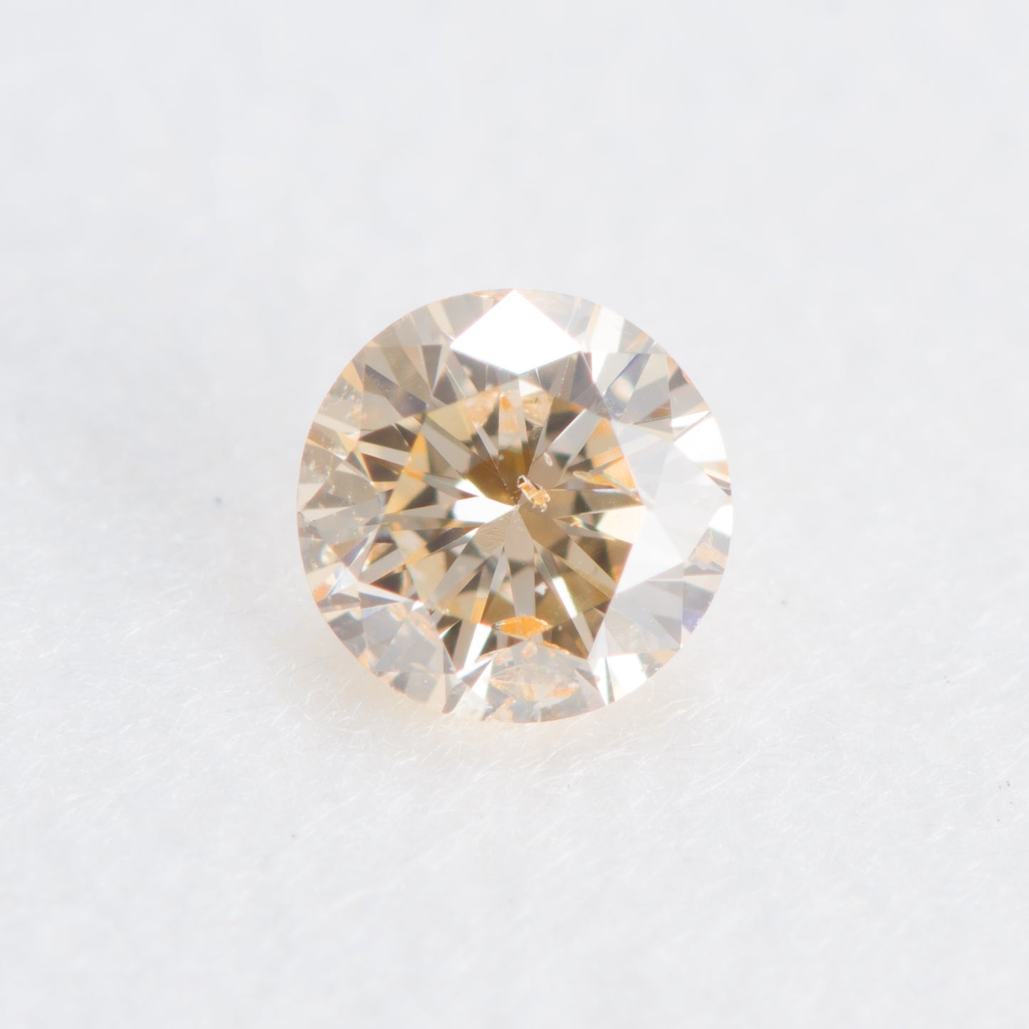 0.103ct, ライトオレンジイエローダイヤモンド, SI2, ラウンド, CGL