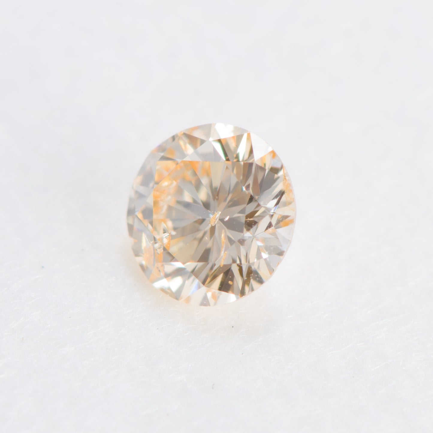 0.103ct, ライトオレンジイエローダイヤモンド, SI2, ラウンド, CGL