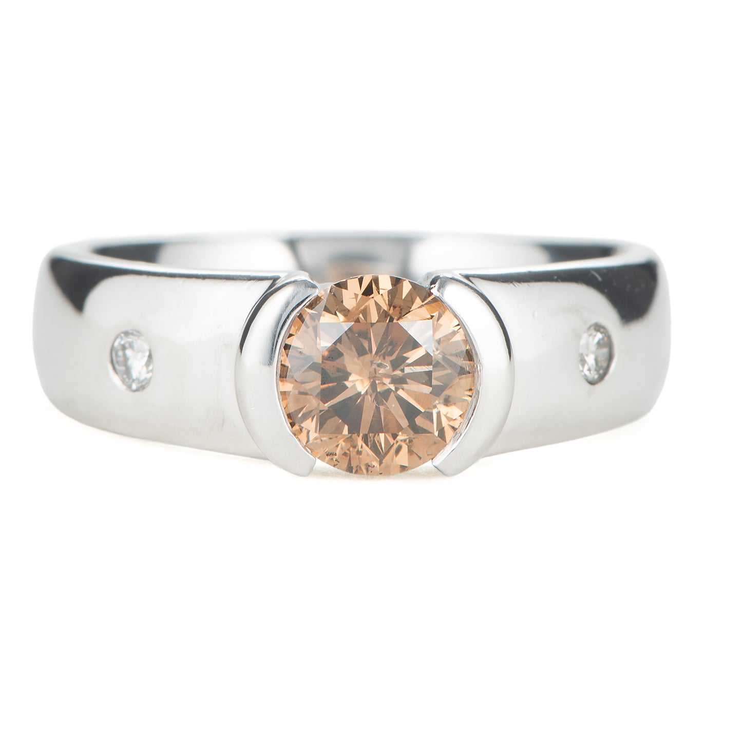 ブラウンダイヤモンド プラチナリング BrD: 1.02 ct D: 0.07ct Pt900