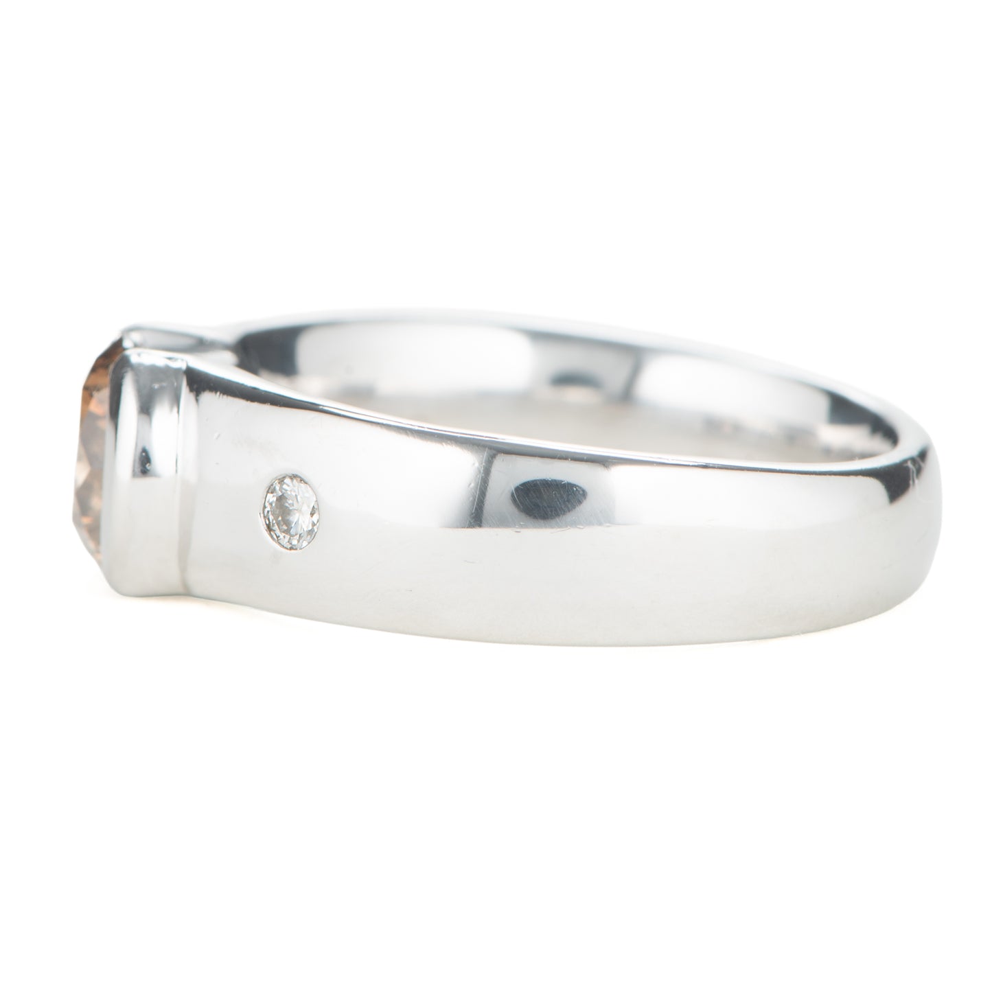 ブラウンダイヤモンド プラチナリング BrD: 1.02 ct D: 0.07ct Pt900