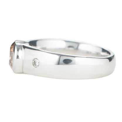 ブラウンダイヤモンド プラチナリング BrD: 1.02 ct D: 0.07ct Pt900