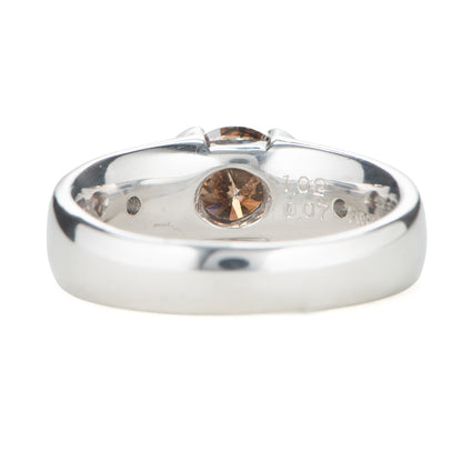 ブラウンダイヤモンド プラチナリング BrD: 1.02 ct D: 0.07ct Pt900