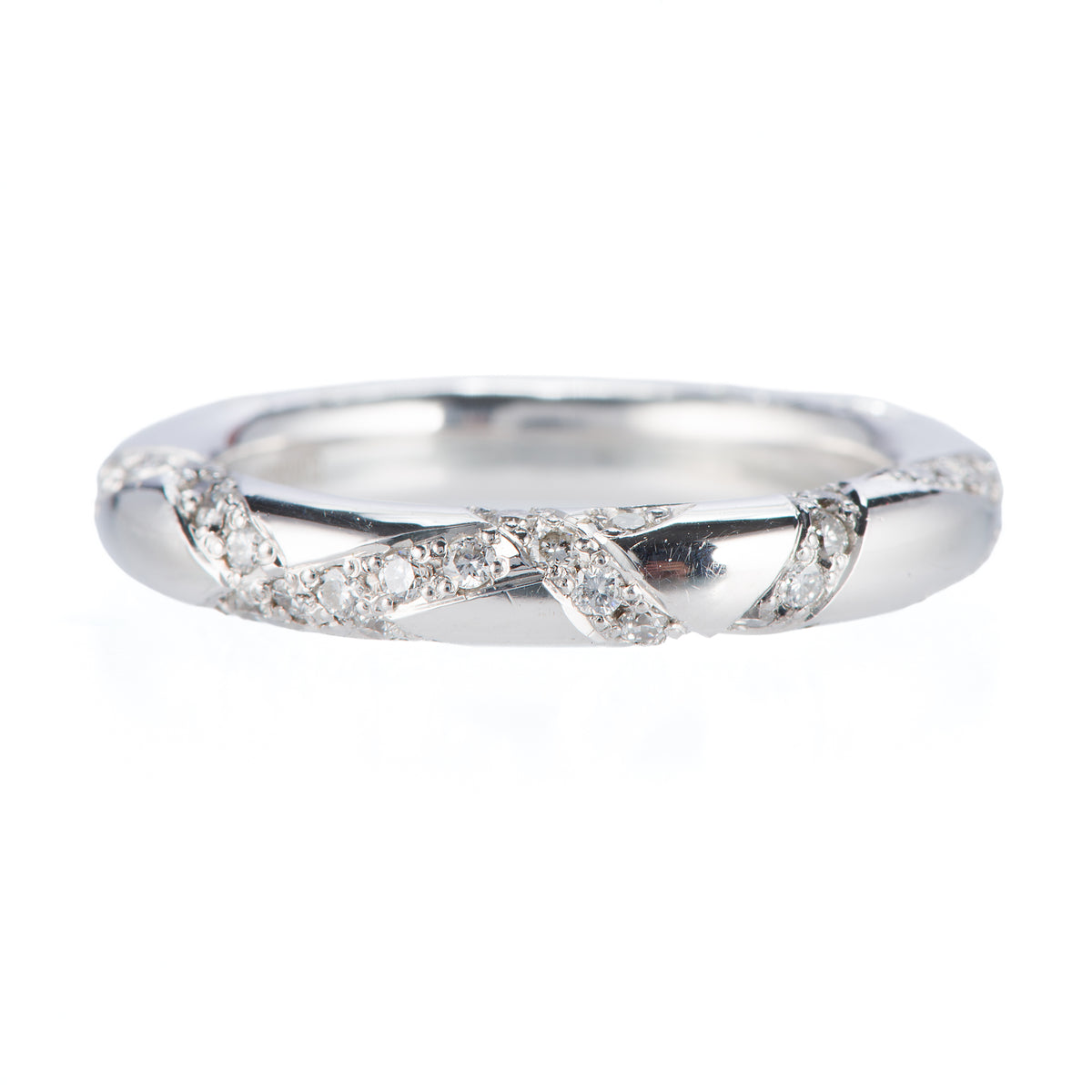 ライン　エタニティーホワイトゴールドリング 0.63ct (複製) 正面画像