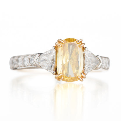 1ct ファンシービビッドイエローダイヤモンドリング 1.00ct GIA