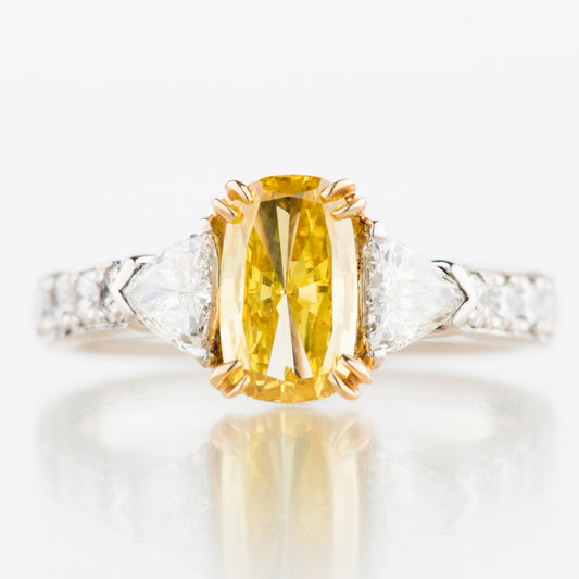 1ct ファンシービビッドイエローダイヤモンドリング 1.00ct GIA