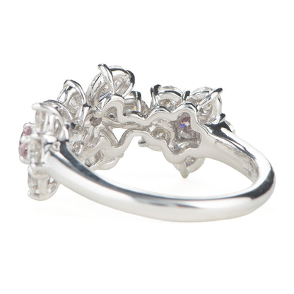 ブルーム ピンクダイヤモンドxダイヤモンド プラチナリング PD: 0.31ct 1.85ct Pt900 CGL