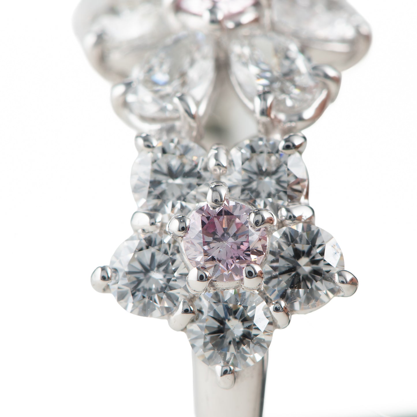 ブルーム ピンクダイヤモンドxダイヤモンド プラチナリング PD: 0.31ct 1.85ct Pt900 CGL