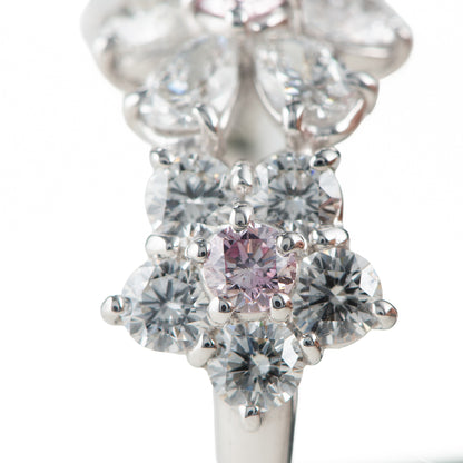 ブルーム ピンクダイヤモンドxダイヤモンド プラチナリング PD: 0.31ct 1.85ct Pt900 CGL