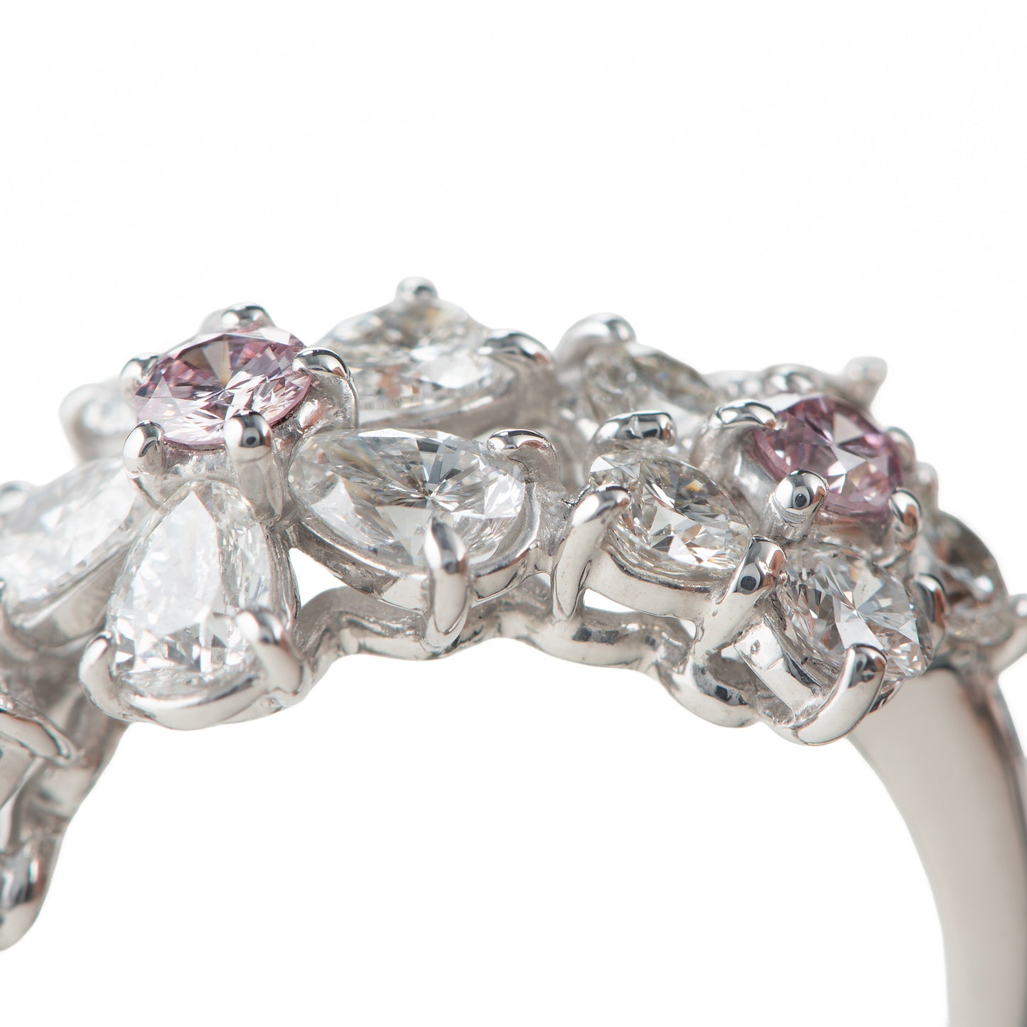 ブルーム ピンクダイヤモンドxダイヤモンド プラチナリング PD: 0.31ct 1.85ct Pt900 CGL