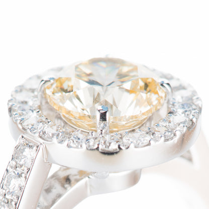 1.50ct ファンシーライトオレンジーイエローダイヤモンドリング プラチナ製 (1.50ctFancy Light Orangy Yellow SI2 Pt900)中宝研