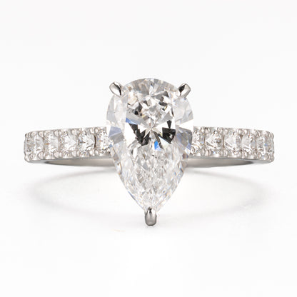 ZUISHO | ペアシェイプ ダイヤモンド 1.73ct Dカラー IF GIA鑑定書付 プラチナ950 リング ダイヤモンド 0.52ct F+ VS+ H&C