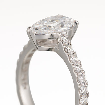 ZUISHO | ペアシェイプ ダイヤモンド 1.73ct Dカラー IF GIA鑑定書付 プラチナ950 リング ダイヤモンド 0.52ct F+ VS+ H&C