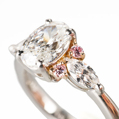 ZUISHO | 2.01ct オーバルダイヤモンドプラチナリング(2.01ct E VS2 0.52/0.165 GIA)Pt950/K18PG