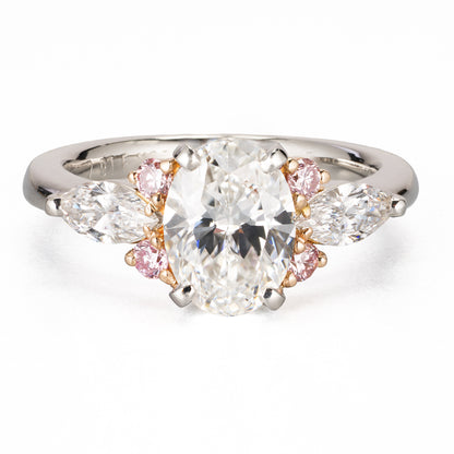 ZUISHO | 2.01ct オーバルダイヤモンドプラチナリング(2.01ct E VS2 0.52/0.165 GIA)Pt950/K18PG