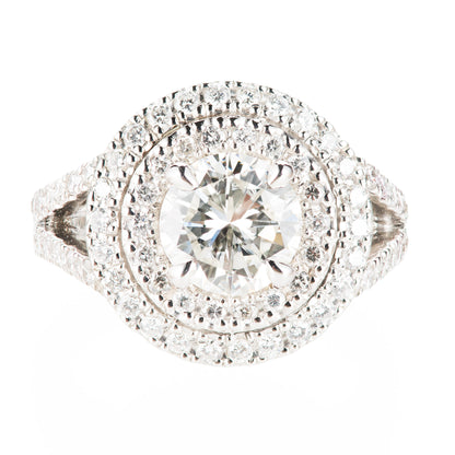 1.5ct J VVS1 ダイヤモンダブルハローリング(1.51ct J VVS1 D0.89 GIA