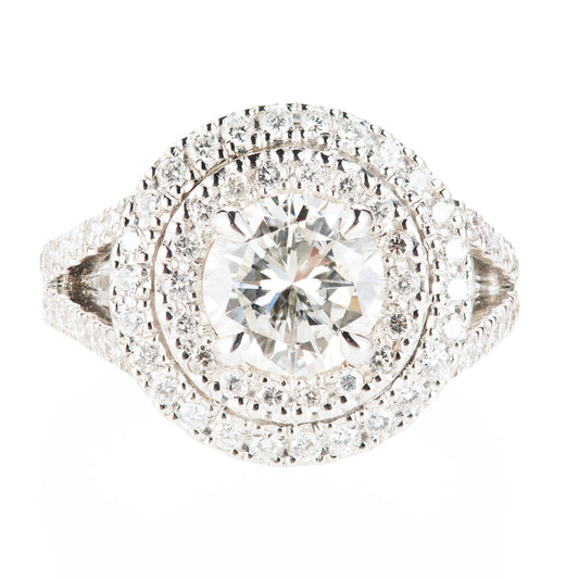 1.5ct J VVS1 ダイヤモンダブルハローリング(1.51ct J VVS1 D0.89 GIA