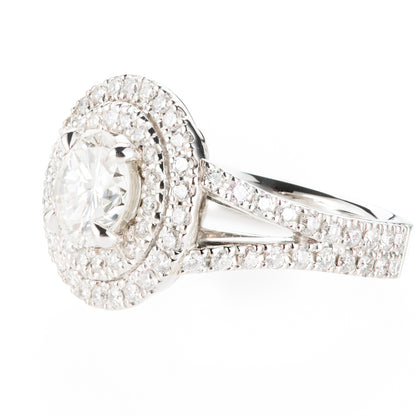 1.5ct J VVS1 ダイヤモンダブルハローリング(1.51ct J VVS1 D0.89 GIA