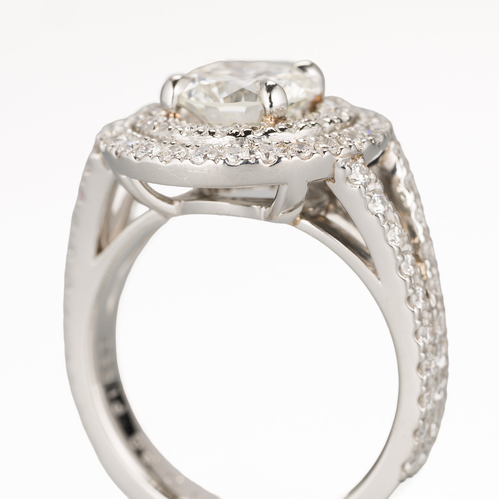 ZUISHO｜Pt950 ダイヤモンド 1.51ct (J/VVS1) ダイヤモンド 0.89ct(G-H/VS+) ダブルハロー リング（GIAレポート付）