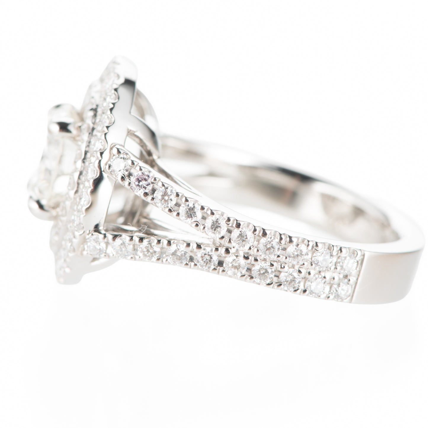 1.5ct J VVS1 ダイヤモンダブルハローリング(1.51ct J VVS1 D0.89 GIA