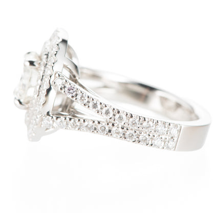 1.5ct J VVS1 ダイヤモンダブルハローリング(1.51ct J VVS1 D0.89 GIA