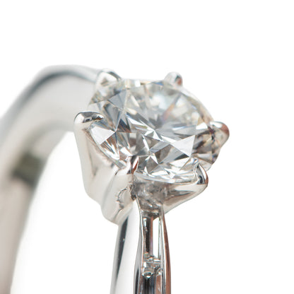 0.63ct G VVS2 Very Good エンゲージリング ラウンドカット ダイヤモンド プラチナリング  (D: 0.63/0.14ct) Pt900 GIA