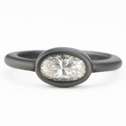 1.05ct D SI2 Very Good エンゲージリング オーバルブリリアントカット ダイヤモンド プラチナリング  (D: 1.05ct) Pt950 GIA