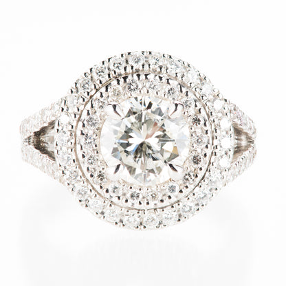 1.5ct J VVS1 ダイヤモンダブルハローリング(1.51ct J VVS1 D0.89 GIA